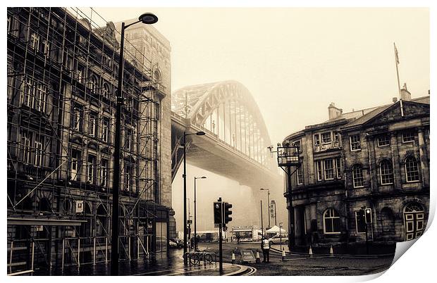  Sepia Fog on the Tyne Print by Toon Photography