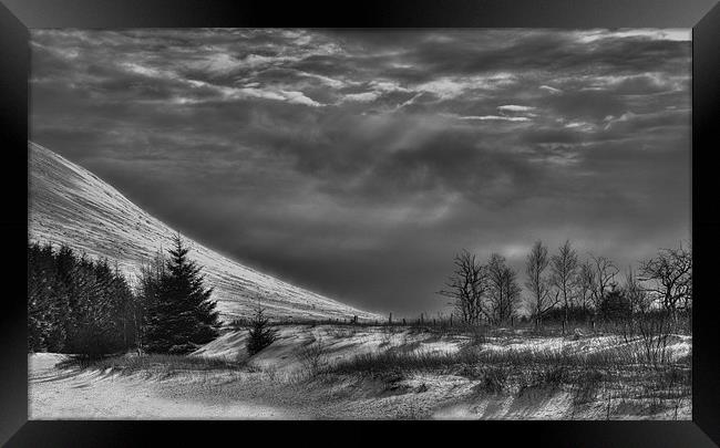 Mountain Snow Framed Print by TIM HUGHES