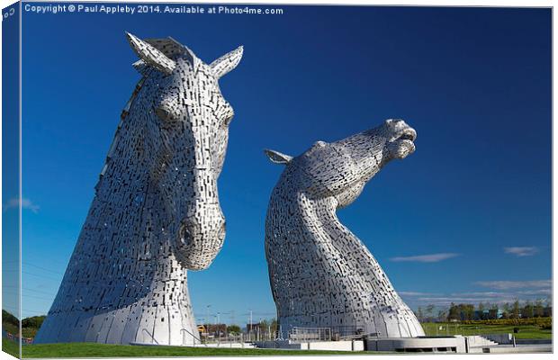  The Kelpies at the Helix, Falkirk 2 Canvas Print by Paul Appleby