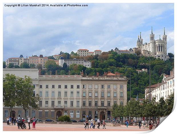 Forviere Basilica-Lyon. Print by Lilian Marshall