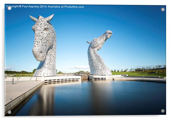  The Kelpies at the Helix, Falkirk Acrylic by Paul Appleby