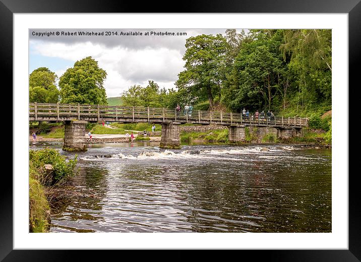 Bridge over the river Wharfe at Bolton Abbey Framed Mounted Print by Robert Whitehead