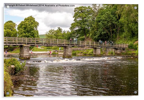 Bridge over the river Wharfe at Bolton Abbey Acrylic by Robert Whitehead