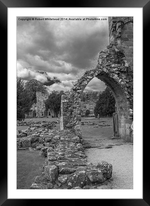  Bolton Abbey arch ruins Framed Mounted Print by Robert Whitehead