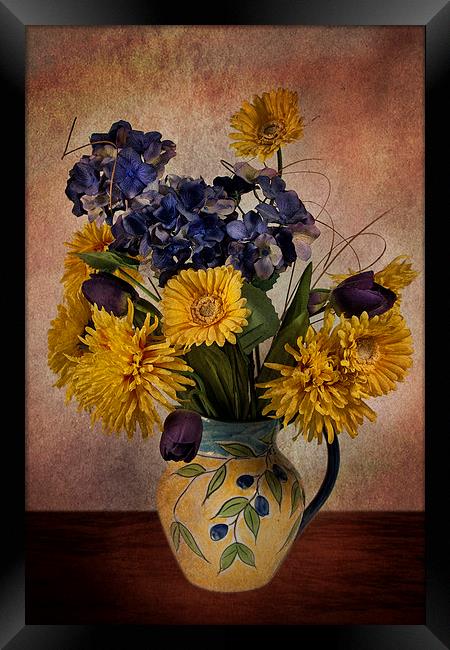 Sun flowers and vase Framed Print by Eddie John
