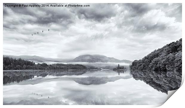 Loch Venachar, The Trossachs. Scotland. Monotone Print by Paul Appleby