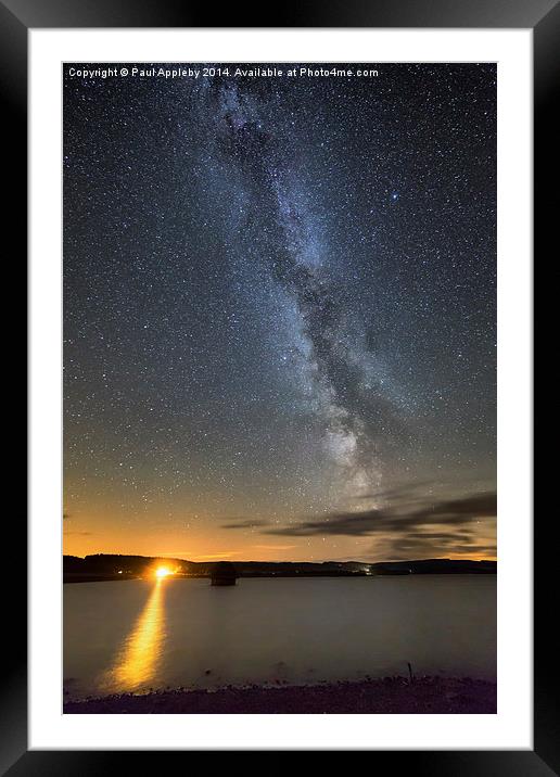 Milky Way over Kielder Water Framed Mounted Print by Paul Appleby