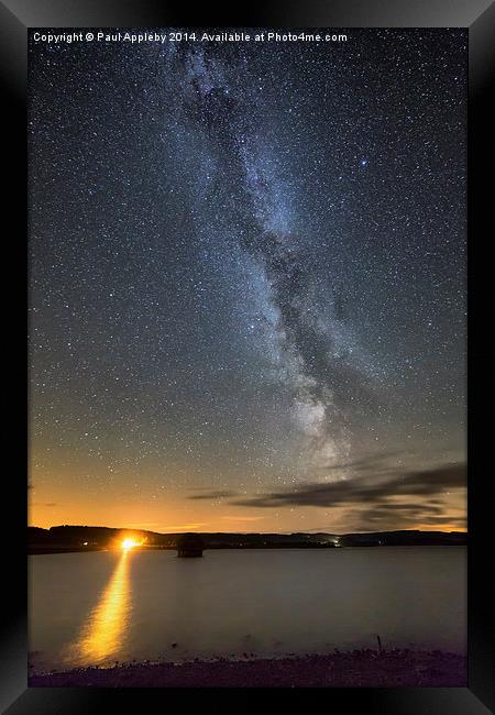  Milky Way over Kielder Water Framed Print by Paul Appleby