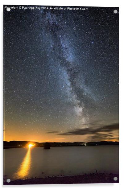  Milky Way over Kielder Water Acrylic by Paul Appleby