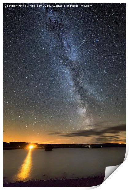  Milky Way over Kielder Water Print by Paul Appleby