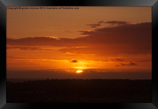 Sunset from Roundway Hill Framed Print by Gordon Dimmer