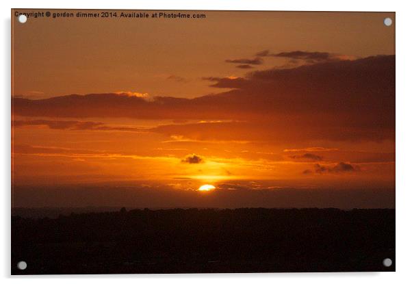 Sunset from Roundway Hill Acrylic by Gordon Dimmer