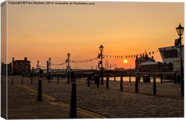 Sunset from the Albert Dock Canvas Print by Paul Madden