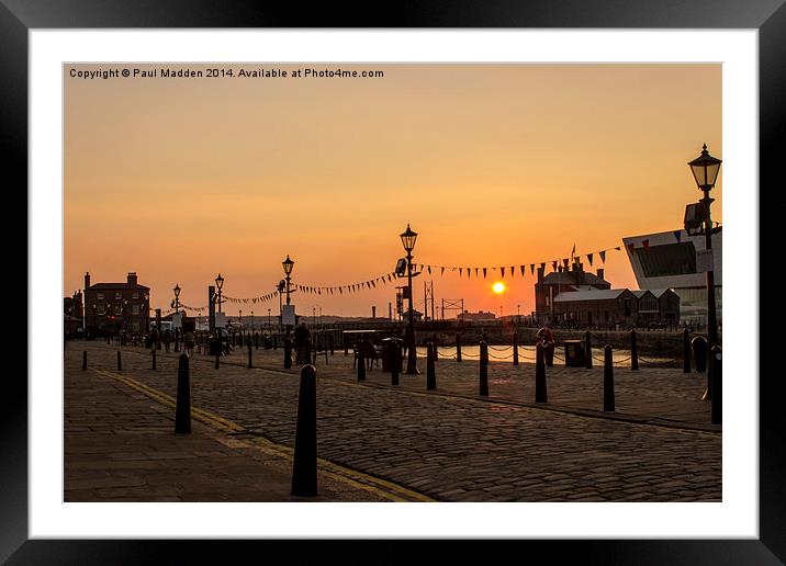 Sunset from the Albert Dock Framed Mounted Print by Paul Madden