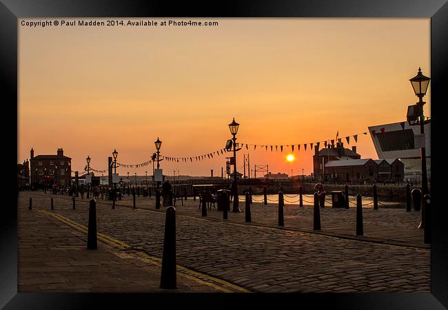 Sunset from the Albert Dock Framed Print by Paul Madden