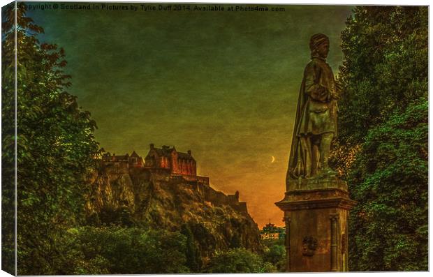 Edinburgh Castle from Princess Street Canvas Print by Tylie Duff Photo Art
