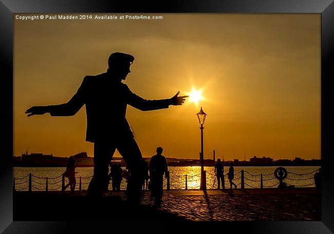 Billy Fury with sunbeams at his fingertips Framed Print by Paul Madden