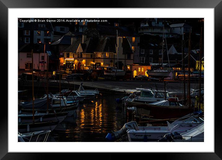 Evening Over Lyme Regis Harbour Framed Mounted Print by Brian Garner