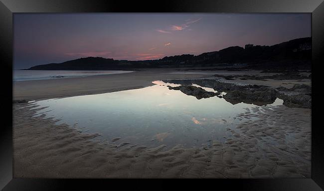 Langland bay low tide Framed Print by Leighton Collins