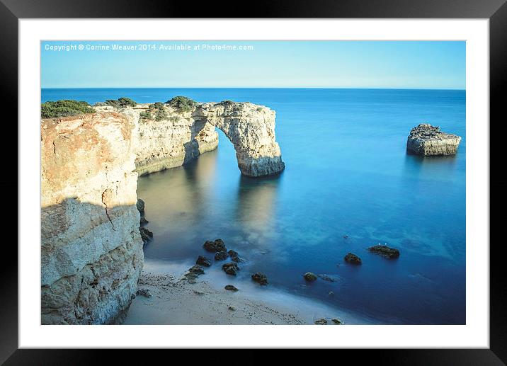 Albandeira Beach Framed Mounted Print by Corrine Weaver