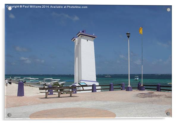 Lighthouse at Puerto Morelos  Acrylic by Paul Williams