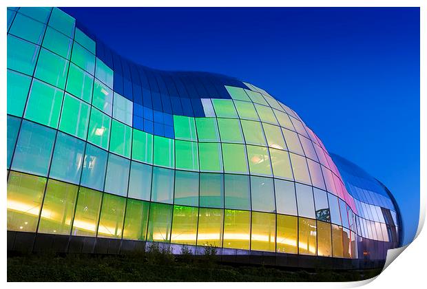  The Sage Building decorated with light. Print by Kevin Tate