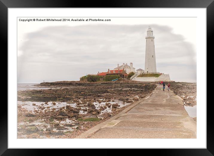  St Mary's Lighthouse, Whitley Bay Framed Mounted Print by Robert Whitehead