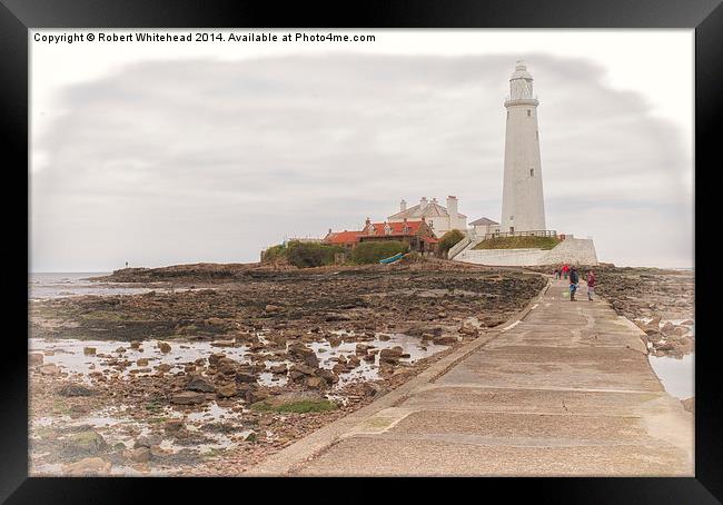  St Mary's Lighthouse, Whitley Bay Framed Print by Robert Whitehead