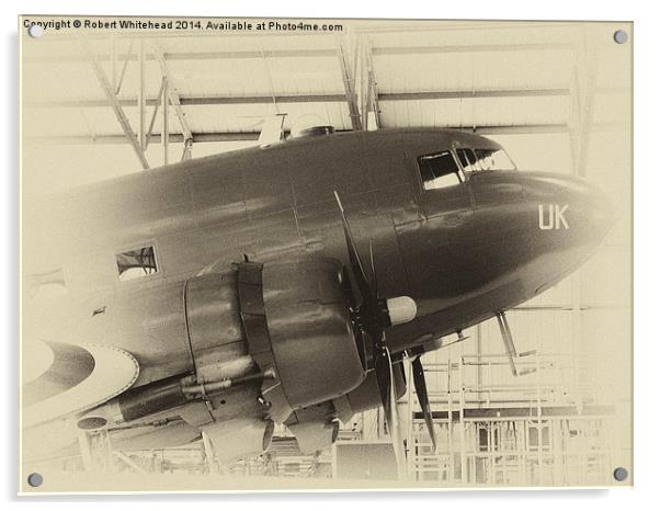  Dakota FZ692 "Kwicherbichen" at BBMF RAF Coningsb Acrylic by Robert Whitehead