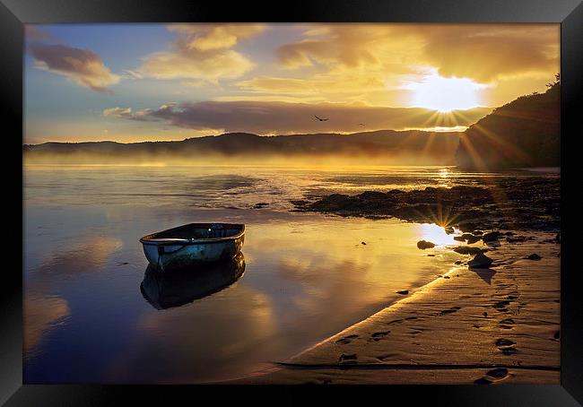  Misty Conwy Estuary Sunrise Framed Print by Mal Bray