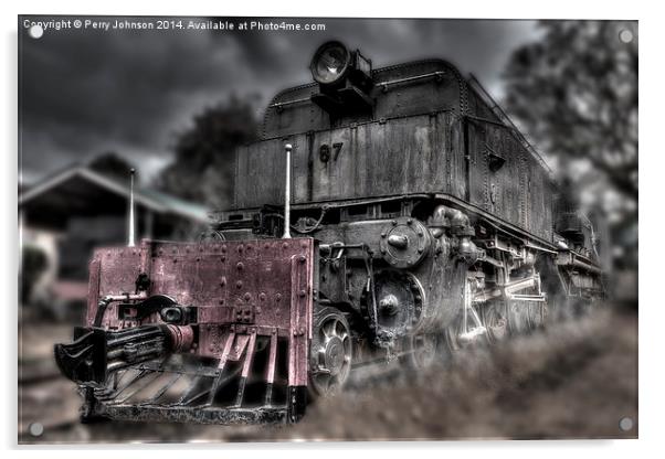  Train 87 Acrylic by Perry Johnson