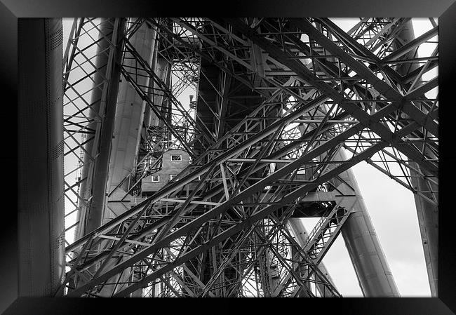 Forth Rail Bridge girders black and white version Framed Print by Gary Eason
