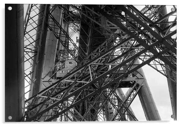 Forth Rail Bridge girders black and white version Acrylic by Gary Eason