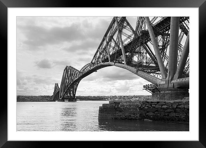Forth Rail Bridge north east view black and white  Framed Mounted Print by Gary Eason