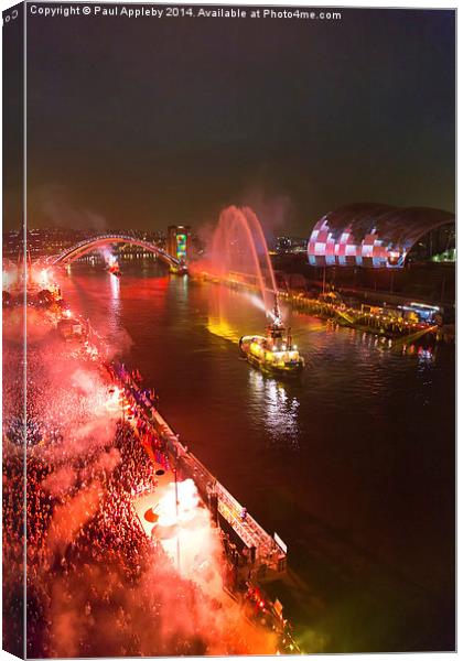 Great North Run Million Opening Ceremony - Fire an Canvas Print by Paul Appleby