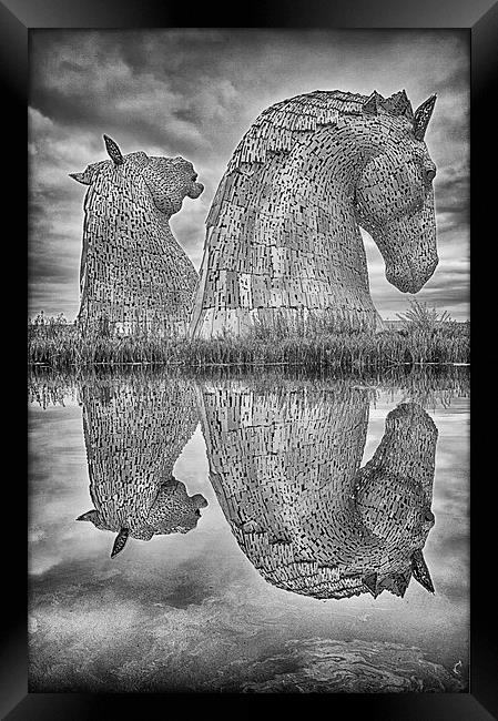  Kelpie Reflections (in mono) Framed Print by Mark Godden