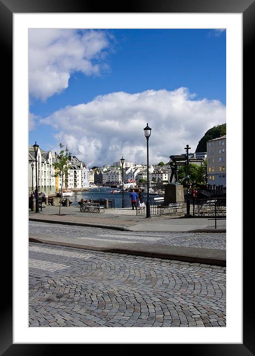  White clouds and cobble stones Framed Mounted Print by Steven Plowman