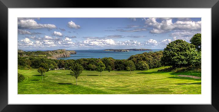  View across to Caldey Island Framed Mounted Print by Simon West