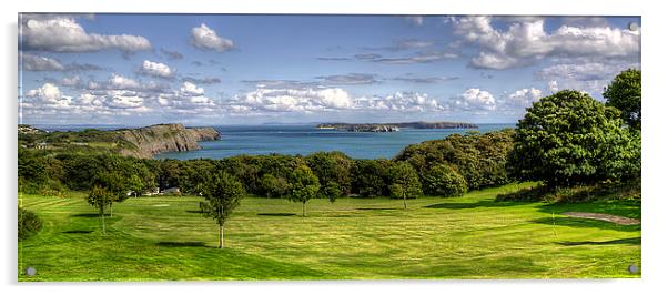  View across to Caldey Island Acrylic by Simon West