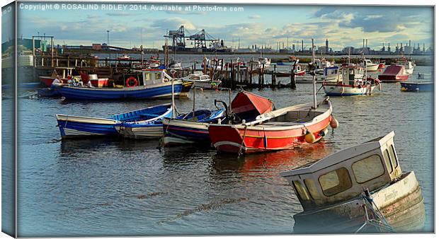 FISHING BOATS AT SOUTH GARE REDCAR  Canvas Print by ROS RIDLEY
