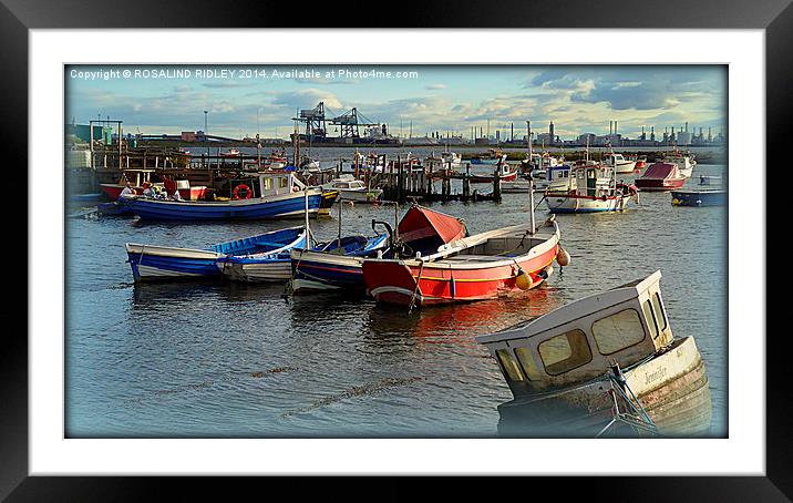 FISHING BOATS AT SOUTH GARE REDCAR  Framed Mounted Print by ROS RIDLEY