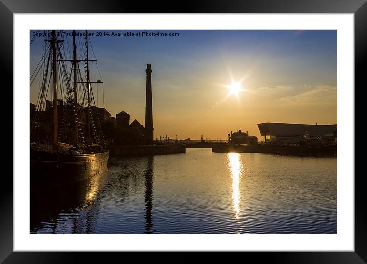 Canning Dock Sunset Framed Mounted Print by Paul Madden