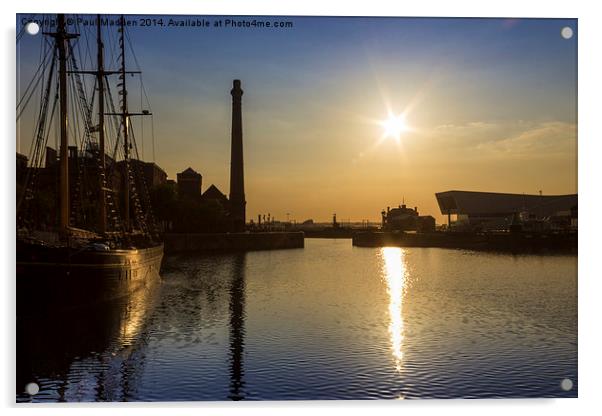 Canning Dock Sunset Acrylic by Paul Madden