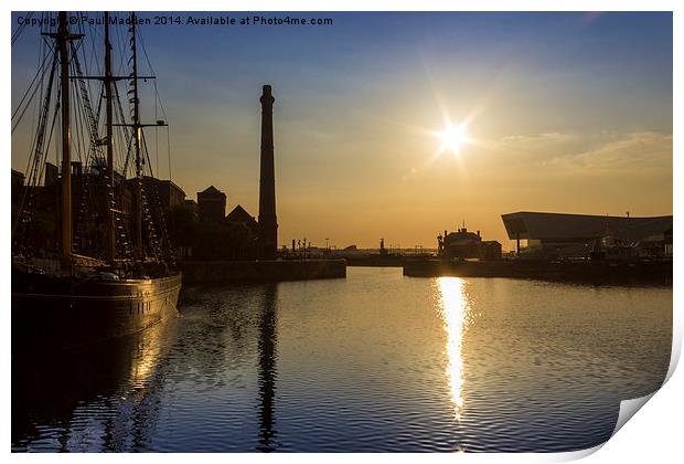 Canning Dock Sunset Print by Paul Madden