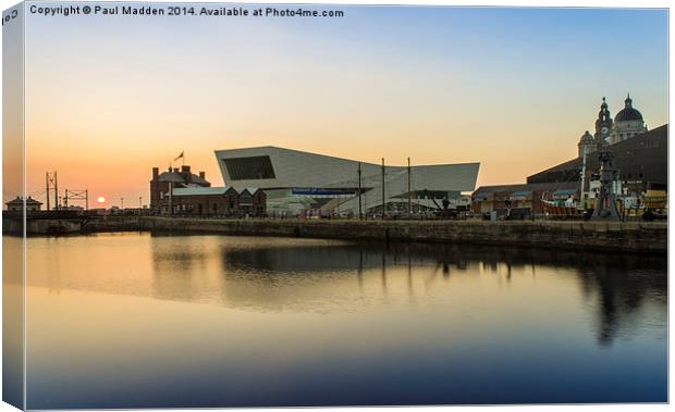 Canning Dock and the museum of Liverpool Canvas Print by Paul Madden