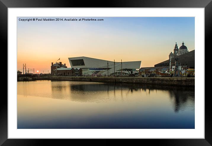 Canning Dock and the museum of Liverpool Framed Mounted Print by Paul Madden