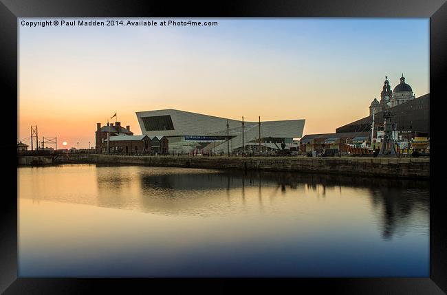 Canning Dock and the museum of Liverpool Framed Print by Paul Madden
