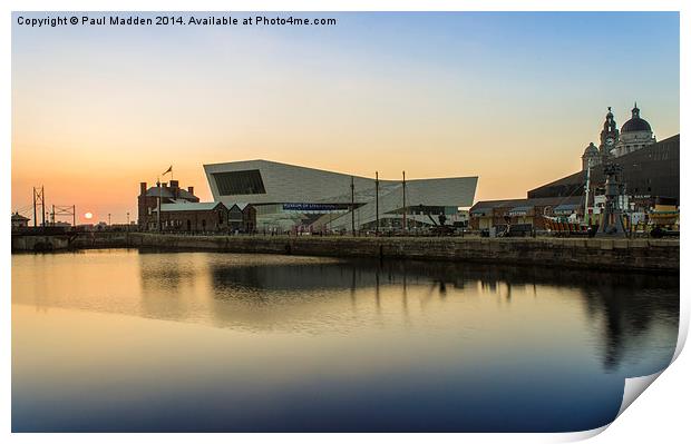 Canning Dock and the museum of Liverpool Print by Paul Madden