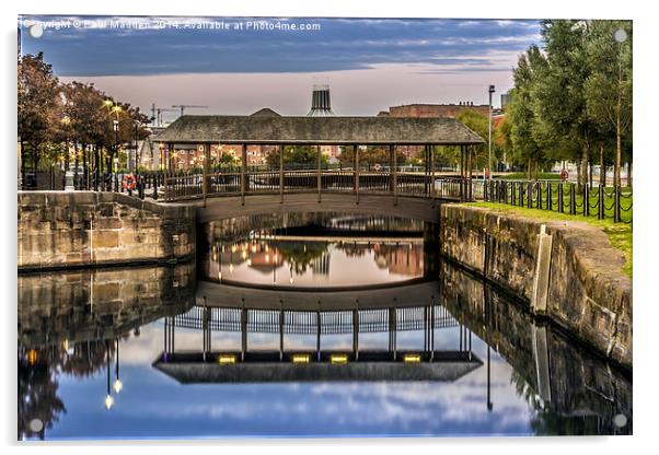 Duke Dock Bridge Liverpool Acrylic by Paul Madden