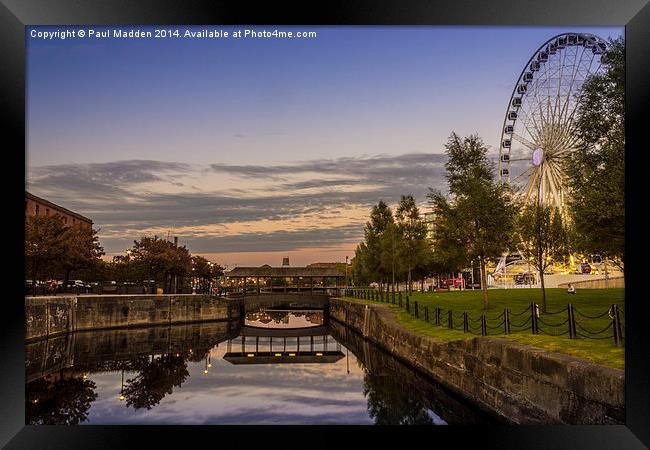 Liverpool wheel and the Dukes Dock Framed Print by Paul Madden